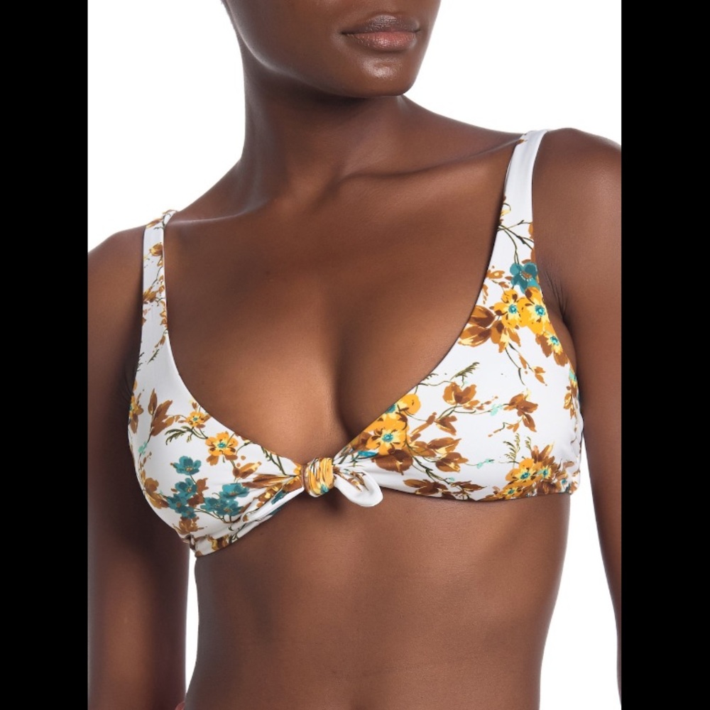 Vitamin A Lou Cuba Libre Tie Front Bikini Top Sz L